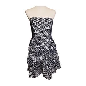 White House Black Market Strapless Mini Dress Navy Lace 6